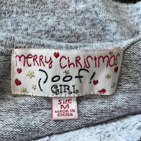 Poof! Girls Long Sleeve Christmas Top Size Medium - Picture 5 of 7